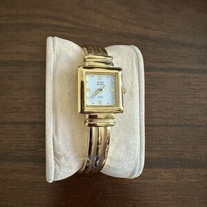Anne Klein Watch Women Bracelet Bangle Square Gold Tone 12/7563-7 Swiss Mov Snap